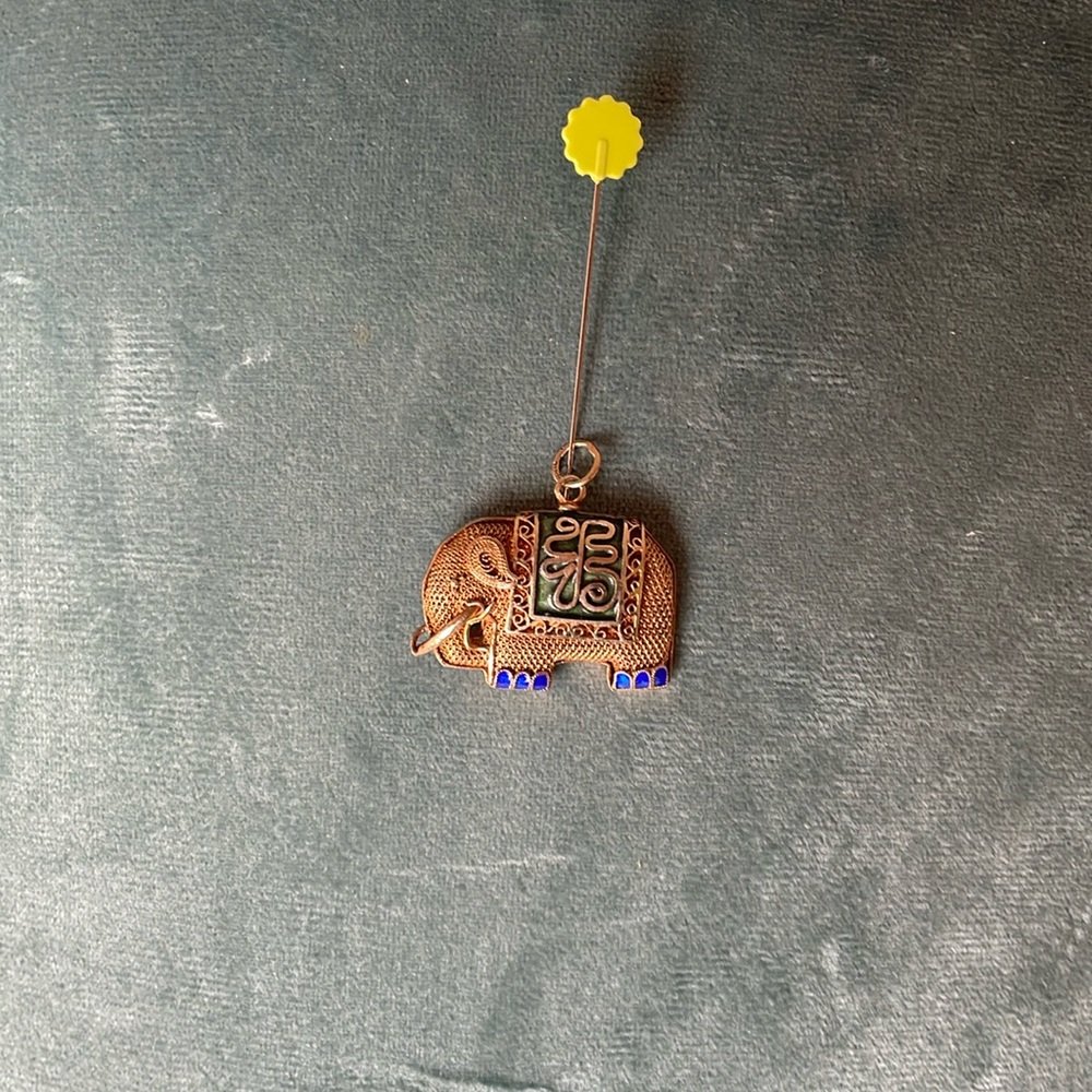 Enamel elephant pendant